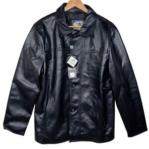 GA Milano‎ Faux Leather Jacket Mens Medium Black Collection 2015-2016 Italy NEW